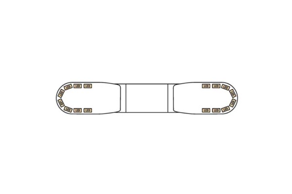 LED flitsbalk amber | 13 serie | ECE-R65 amber | 1000mm | 16 LED's | 13-00011-E-13-00011-E-13-00011-E-2