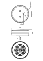 LED mistlicht met achterlicht | 12-36v | 100cm. kabel | V10C2-810-FT-111 LED-V10C2-810-5