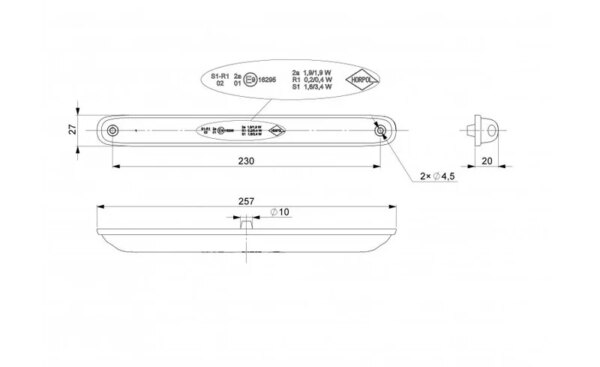 LED Achter-rem-knipperlicht 12-24v 5m. kabel | VC-100-5M-LZD 2246 5 meter cable-VC-100-5M-5
