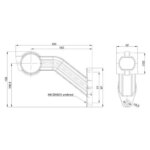Rechts | LED breedtelamp met schuine steel | 12-36v | 0
