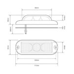 LED flitser 3 LED's | blauw 180° | 10-30v | LED3DVB180-LED3DVB180-LED3DVB180-4