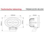 LED werklamp | Blue | 6 watt | 750 lumen | 9-110v | bolle lens | TRSW12235-B110--TRSW12235-B110-5
