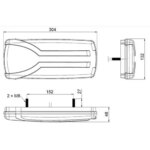Links | LED achterlicht dynamisch knipperlicht | 12-24v | 150cm. kabel | V14C7-901-LZD 2300-V14C7-901-10