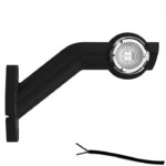 Links | LED breedtelamp met schuine steel | 12-24v | 20cm. kabel | M10BV-701RWA-FT-140 F L LED-M10BV-701RWA