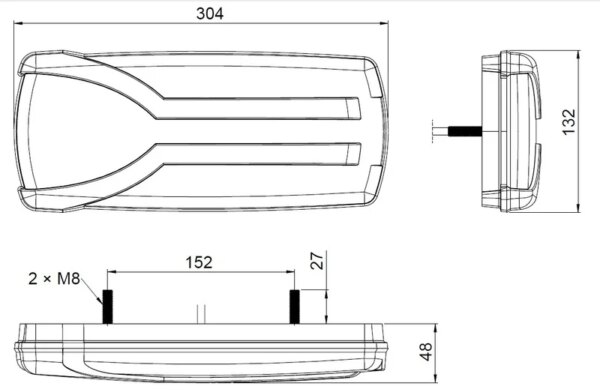 Rechts | LED achterlicht dynamisch knipperlicht | 12-24v | 7-PIN AMP | V14C7-952B7-LZD 2403-V14C7-952B7-6