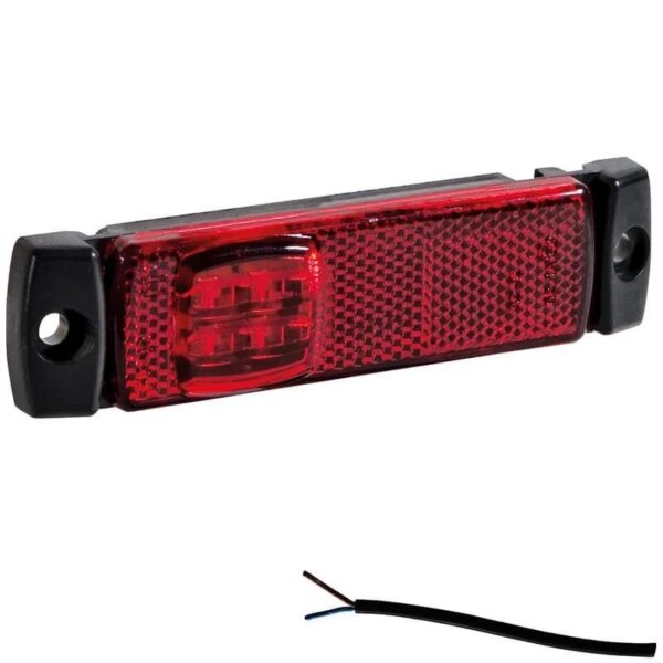 LED markeringslicht rood | 12-24v | 50cm. kabel | M10MV-190R-FT-018 C LED-M10MV-190R