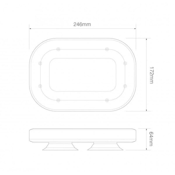 Compacte R65 amber lens minibar 12-24V zuignap montage | MLB246R65AAM-MM-MLB246R65AAM-MM-MLB246R65AAM-MM-3