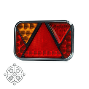 Links | LED achterlicht met mistlicht & kentekenlicht | 12v | 5-PIN | VC-2721B5-FT-270 L TB LED PM BAJONET 5PIN-VC-2721B5