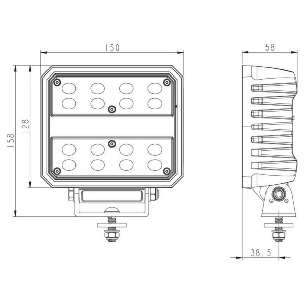 LED werklamp | 8267 lumen | 80 watt | IP69K | ingebouwde Deutsch connector | WF-8082--WF-8082-7