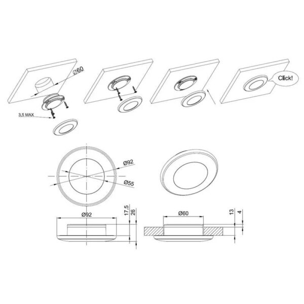 LED interieurverlichting zilver | 12-24v | warm wit licht | I10RW-200S-FT-046 S LED-I10RW-200S-3