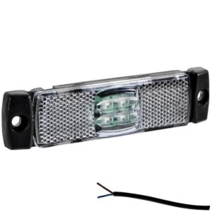 LED markeringslicht wit | 12-24v | 50cm. kabel | M10MV-100W-FT-017 B LED-M10MV-100W