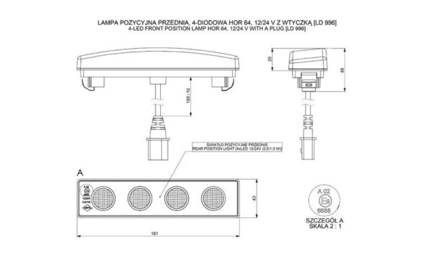 LED toplicht wit | 12-24v | MV-3810W-LD 996-MV-3810W-2