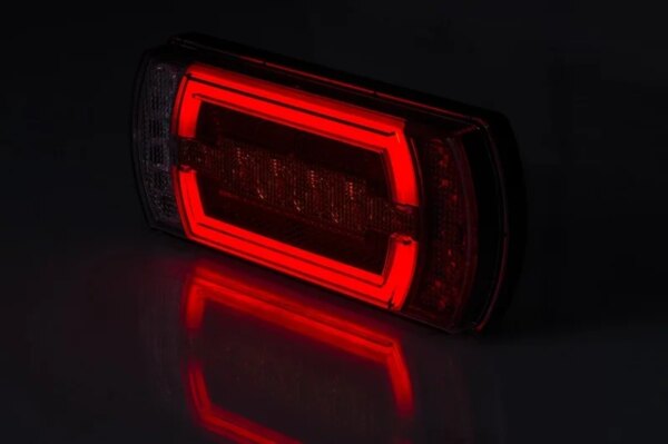 LED neon achterlicht incl. achteruitrijlicht 12v 1m. Kabel horizontaal+verticaal Montage