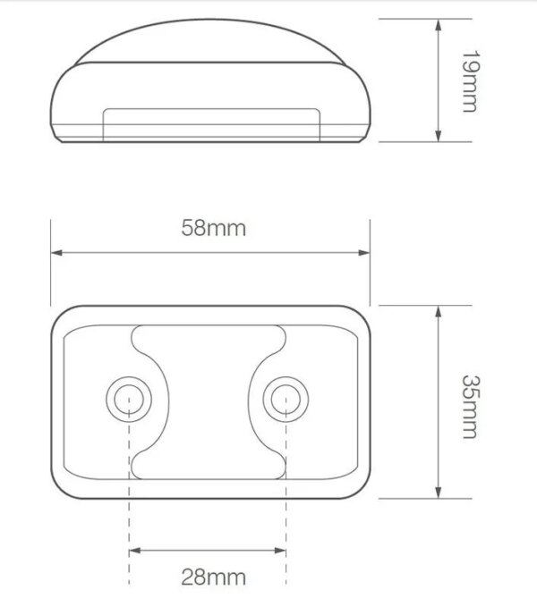 LED zij-knipperlicht amber | 12-24v | 40cm. kabel | 35AME-35AME-35AME-3