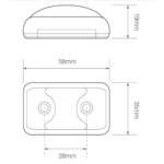 LED markeringslicht wit | 12-24v | 40cm. kabel | 35WME-35WME-35WME-3