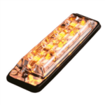 Ultra platte Slimline LED flitser 4 LED's | R65 | Amber | 175cm. kabel | 10-30v | S11F4002-225--S11F4002-225-2