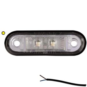 LED markeringslicht amber | 12-24v | 50cm. kabel | M10MV-200A-FT-015 Z LED-M10MV-200A