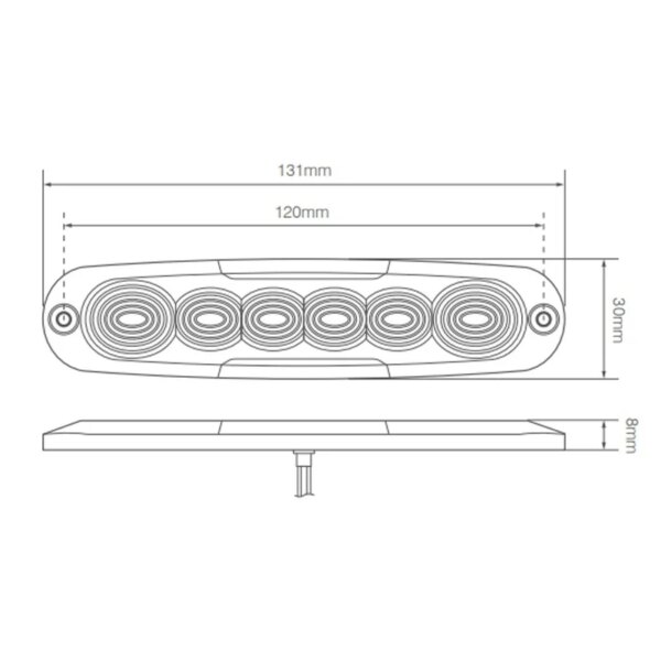 LED achteruitrijlicht ultra compact | 12-24v | 25cm. kabel | 12WM-12WM-12WM-4