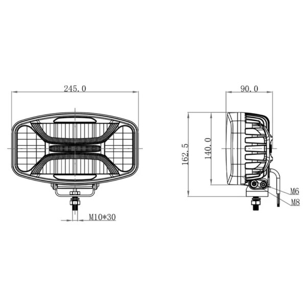 OZZ XO 1 LED verstraler | Zwart-Ovaal | 8160 lumen | 88105-88105-88105-4