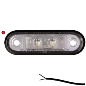 LED markeringslicht rood | 12-24v | 50cm. kabel | M10MV-200R-FT-015 C LED-M10MV-200R