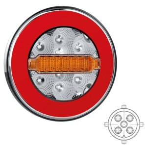 LED achterlicht Y-homologatie zonder kentekenverlichting | 12-36v | 5-PIN | V10C3-840B5-FT-113 Y LED BAJONET-V10C3-840B5