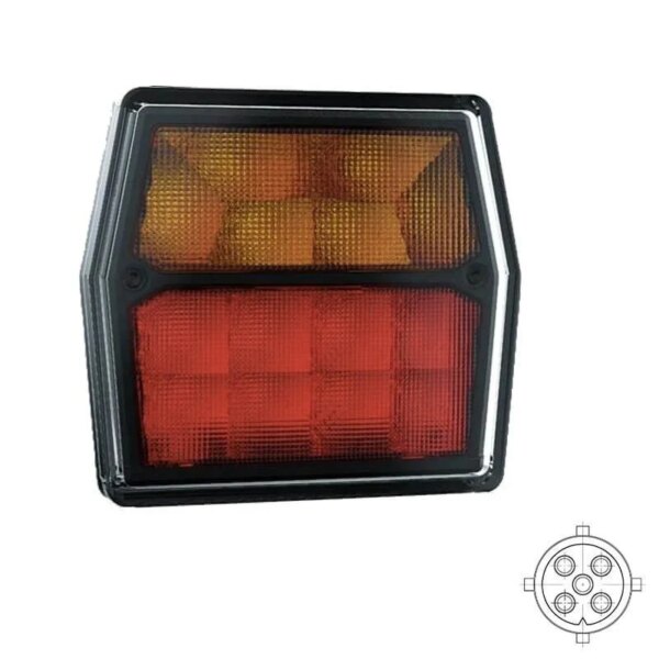 LED compact achterlicht | 12v | met kentekenverlichting 5-PIN | VC-2210B5-FT-222 LED T BAJONET-VC-2210B5
