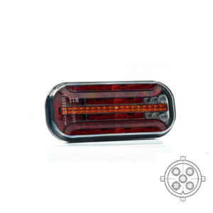 LED achterlicht met dynamisch knipperlicht & kentekenverlichting | 12-24v | 5-PIN | VC-2320B5-FT-230 PM LED DI BAJONET 5PIN-VC-2320B5