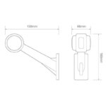 Links | LED breedtelamp met schuine steel | 12-24v | 20cm. kabel | 1005LE-1005LE-1005LE-3