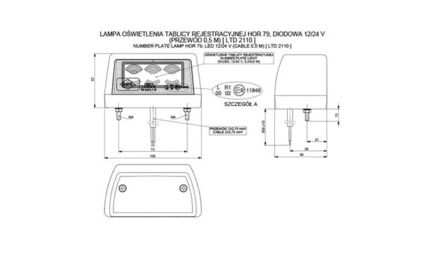 LED kentekenlamp 12-24v | MK-2300-LTD 2110-MK-2300-2