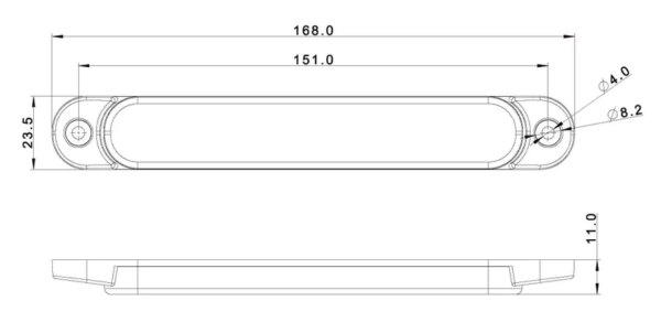 LED Slimline markeerlicht wit 12-24v 50cm kabel | MV-6500W-FT-065 B LED-MV-6500W-3