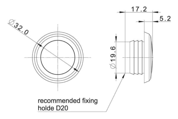 LED compact inbouw markeringslicht amber | 12-24v | MV-2600A-FT-074 Z LED-MV-2600A-9