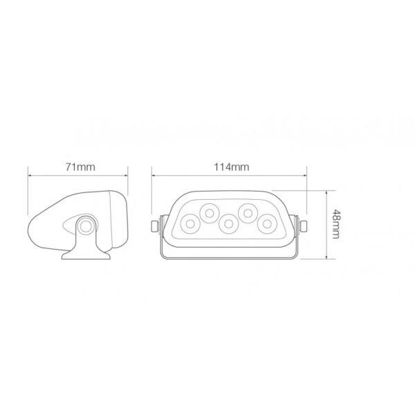 5 watt | 175lumen | 12-24v | Floodbeam zwart | 7150BM-7150BM-7150BM