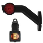 Links | LED breedtelamp met schuine steel | 12-24v | 20cm. kabel | M10BV-701RWA-FT-140 F L LED-M10BV-701RWA-2
