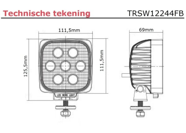 LED werklamp | 2800 lumen | 9-36v | TRSW12244FB--TRSW12244FB-5