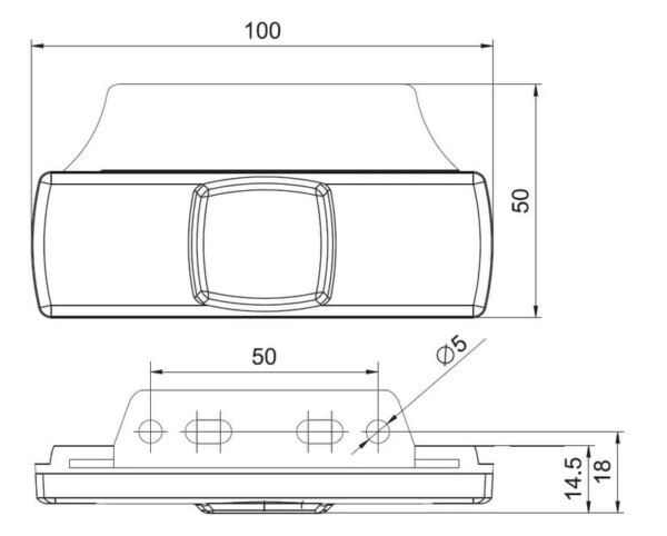 LED markeringslicht wit | 12-24v | 1
