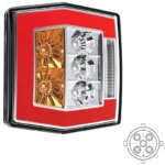 LED compact achterlicht met kentekenverlichting | 12-36v | 5-PIN | V10C4-740B5-FT-121 T LED BAJONET-V10C4-740B5