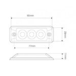 Ultra platte Slimline LED flitser 3 LED's | wit | 12-24v | SSLED3DVW-SSLED3DVW-SSLED3DVW-3