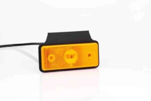 LED markeringslicht amber met beugel | 12-24v | 50cm. kabel + 1