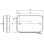 Links | LED achterlicht met mistlicht & kentekenlicht | 12v | 100cm. kabel | VC-2721-FT-270 L TB LED PM-VC-2721-10