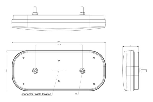 Rechts | LED achterlicht met driehoek reflector | 12-24v | VC-3102-FT-610 P LED DI-VC-3102-7