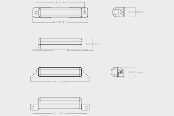 LED slimline flitser | R65 | 12-24v | 1m. kabel | IP68 | SF-6000A--SF-6000A-10