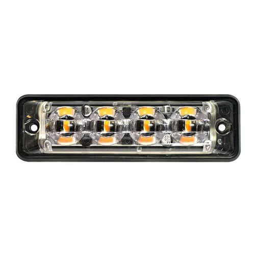 Ultra platte Slimline LED flitser 4 LED's | R65 | Amber | 175cm. kabel | 10-30v | S11F4002-225--S11F4002-225
