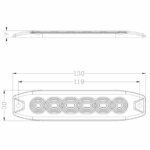 R65 Slimline LED flitser 6 LED's Amber 10 - 30V | S07F6100.1--S07F6100.1-2