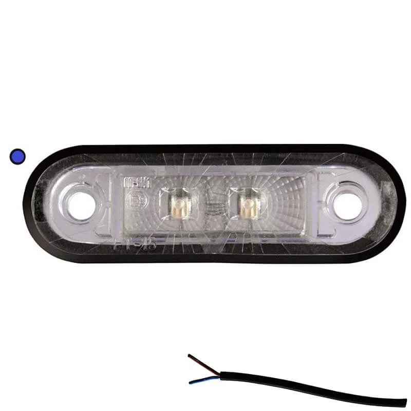 LED markeringslicht blauw | 12-24v | 50cm. kabel | M10MV-200B-FT-015 N LED-M10MV-200B