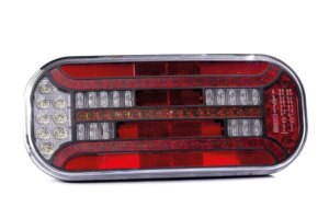 Rechts | LED achterlicht met rechthoek reflector & kentekenverlichting | 12-24v | VC-3012-FT-600 P T LED DI-VC-3012