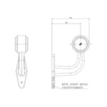 Rechts | LED breedtelamp met haakse steel | 12-36v | 20cm. kabel | M10BV-402RW-FT-009 D LED (NO SET ONLY RIGHT VERSION)-M10BV-402RW-3
