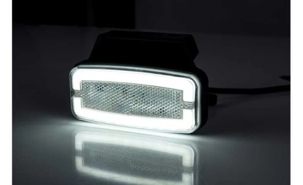 LED markeringslicht wit met beugel | 12-24v | 50cm. kabel | MV-4950W-LD 2764-MV-4950W-6
