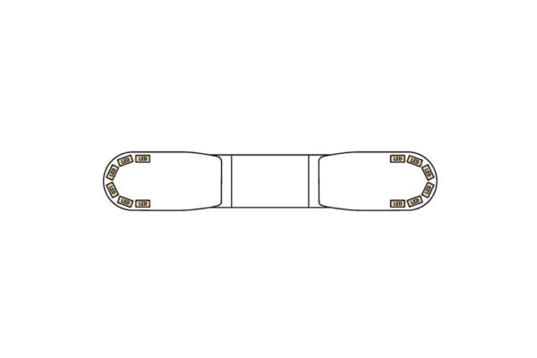 LED flitsbalk amber | 13 serie | ECE-R65 amber | 1000mm | 12 LED's | 13-00019-E-13-00019-E-13-00019-E-2