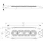 LED flitser 4 LED's | R65 | slimline | amber | 10-30v | S07F4100.1--S07F4100.1-5