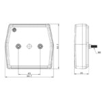 LED compact achterlicht | 12v | 100cm. kabel met kentekenverlichting | VC-2210-FT-222 LED T-VC-2210-3